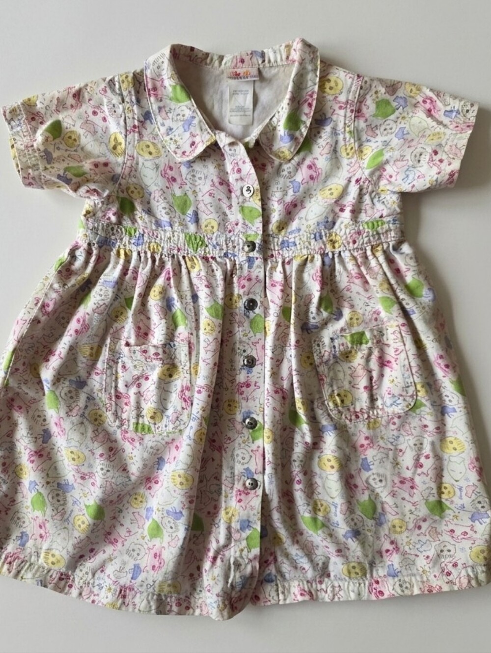 Vtg 1999 Carters x Yoko Ono Lennon Toddler Girl Dress Whimsical Kidcore Artcore